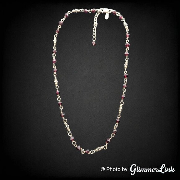 Silpada Garnet Sterling Silver Faceted Beaded Necklace - Picture 5 of 11
